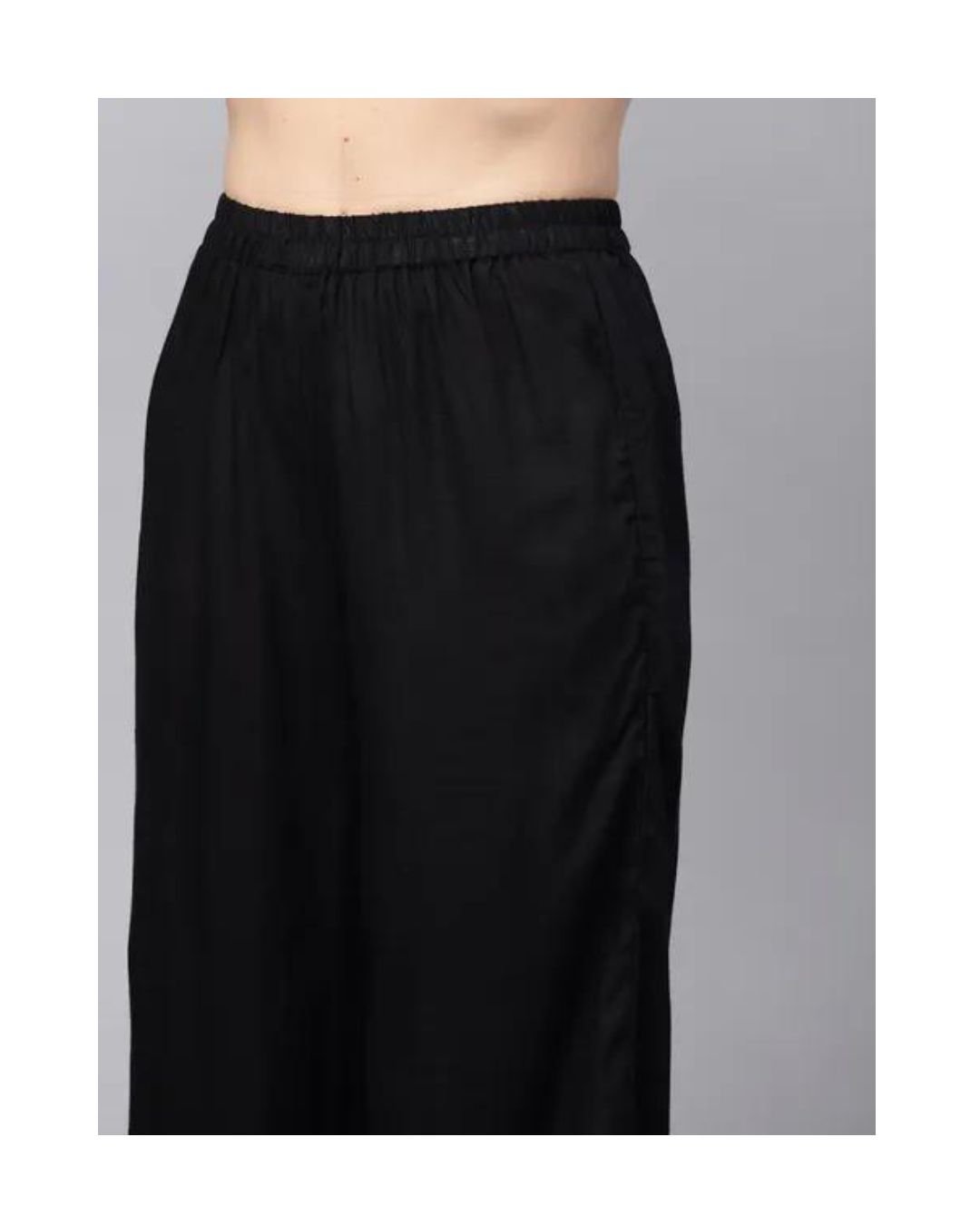 Elegant Black Solid Straight Kurta Set - Image 7