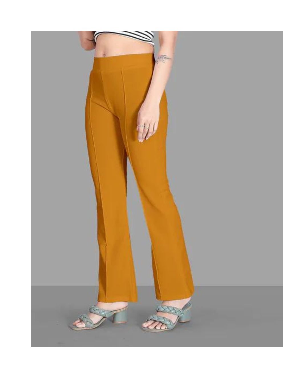 ๐งก Rust Brown Flared Leggings โ Earthy Tone, Everyday Comfort - Image 2