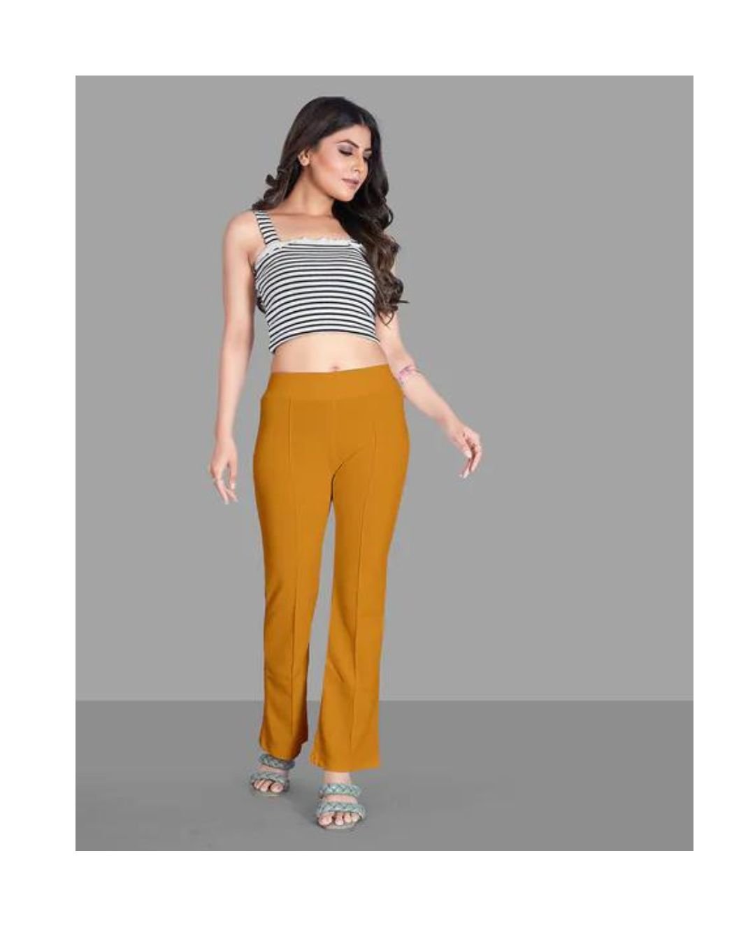 ๐งก Rust Brown Flared Leggings โ Earthy Tone, Everyday Comfort - Image 3