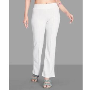 🤍 Classic White Ankle-Length Leggings – Soft. Stretchy. Stylish.