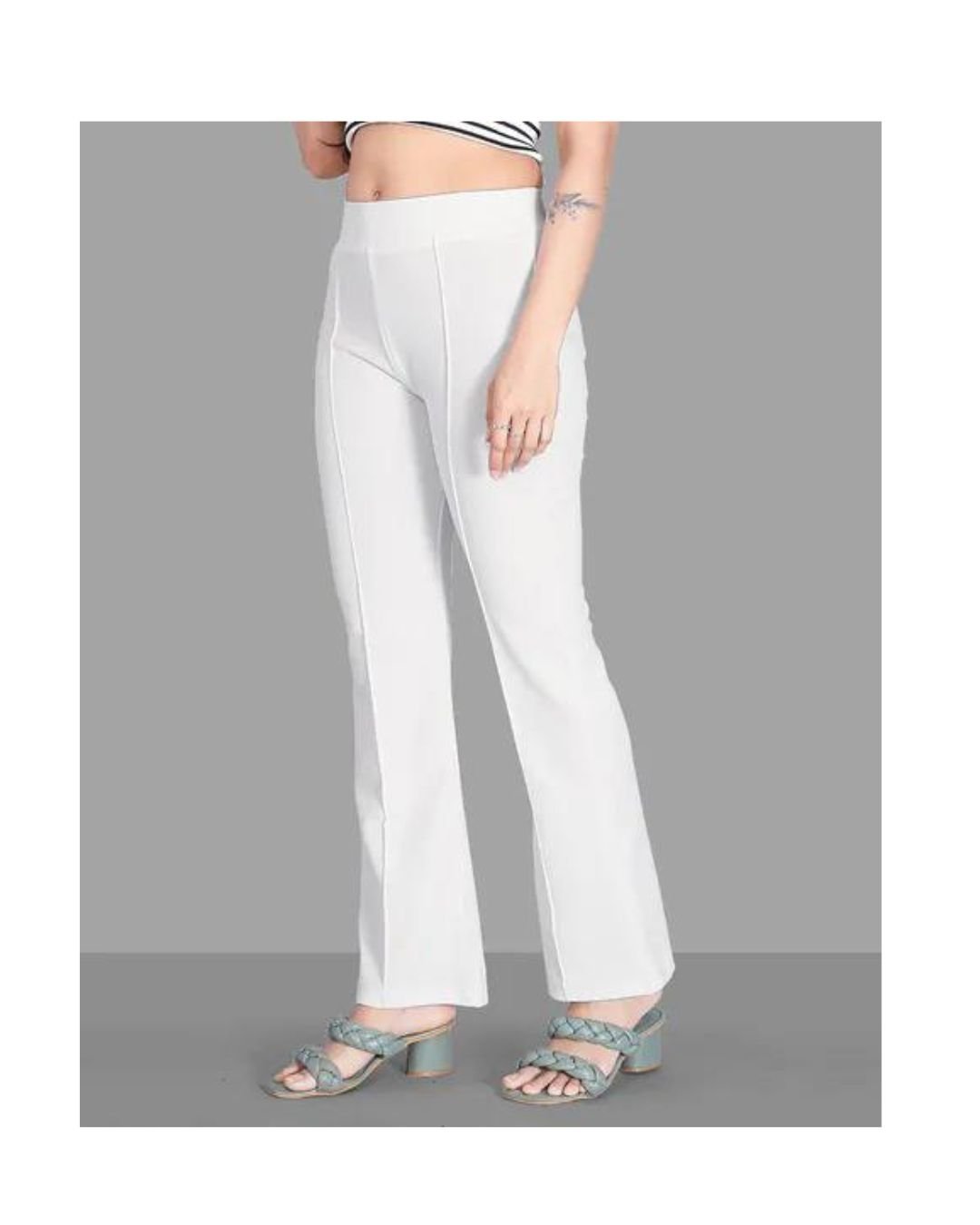 ๐ค Classic White Ankle-Length Leggings โ Soft. Stretchy. Stylish. - Image 2