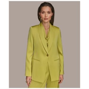 Lime Luxe One-Button Blazer – Bold Hue, Timeless Cut