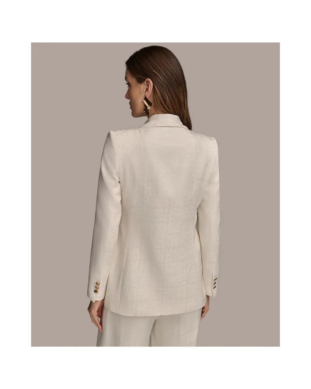 Ivory Elegance Single-Button Blazer – Soft Glamour, Sharp Power - Image 2