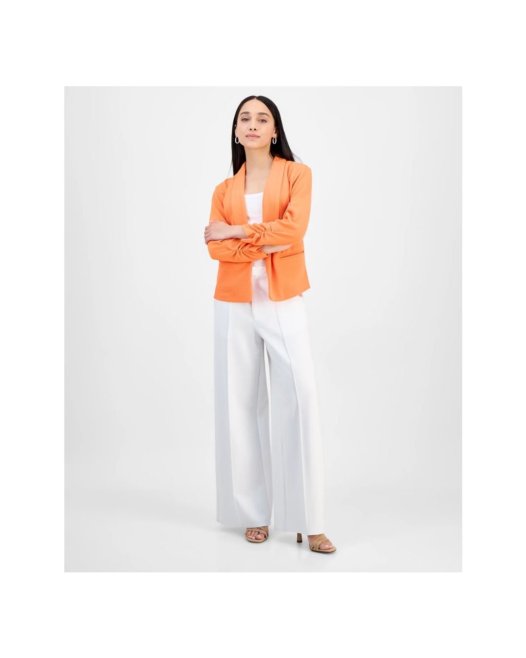 Sunlit Aura Open-Front Blazer – Fresh & Fearless - Image 3