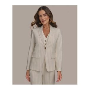 Ivory Grace Pinstripe Blazer – Power with Poise