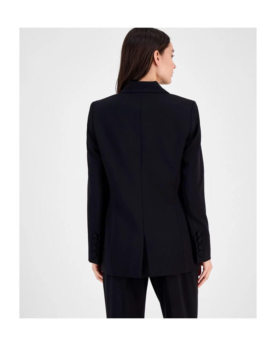 Classic Noir One-Button Blazer – Bold Simplicity - Image 2
