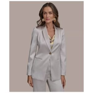 Silver Satin Power Blazer – Grace in Every Stitch