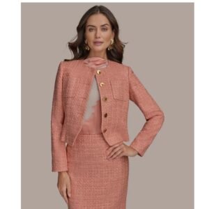 Peach Luxe Textured Blazer Skirt Co-ord – Grace with Grit