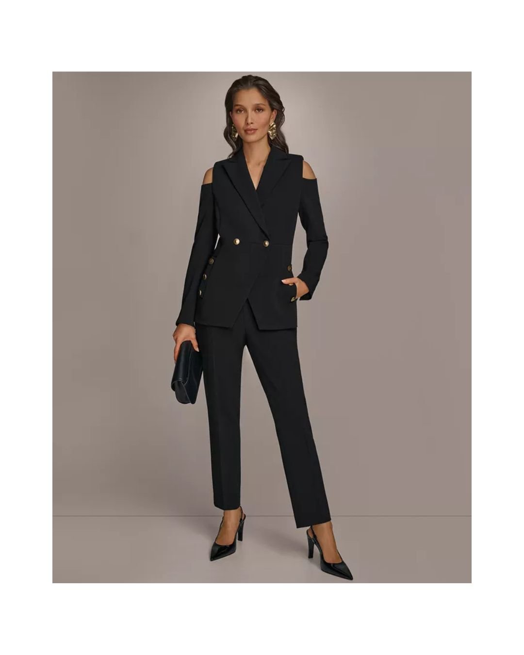 Midnight Edge Cold-Shoulder Blazer – For the Bold at Heart - Image 5