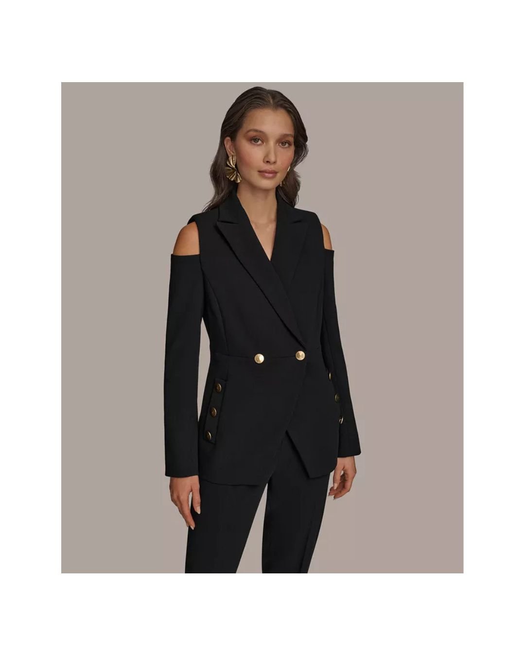 Midnight Edge Cold-Shoulder Blazer – For the Bold at Heart