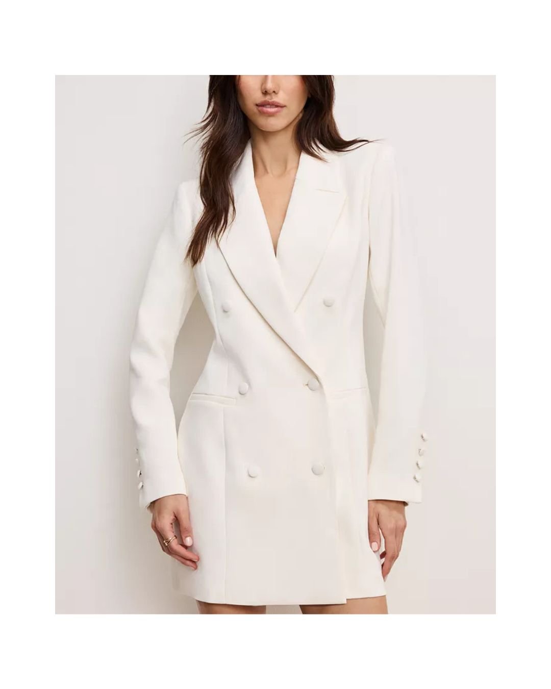 White Double-Breasted Blazer Dress