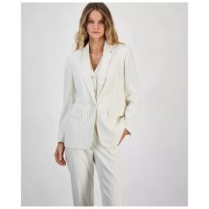 Ivory Pinstripe Tailored Blazer for Women