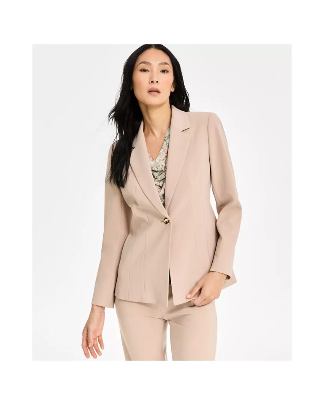 Nude Beige Tailored Formal Blazer for Women