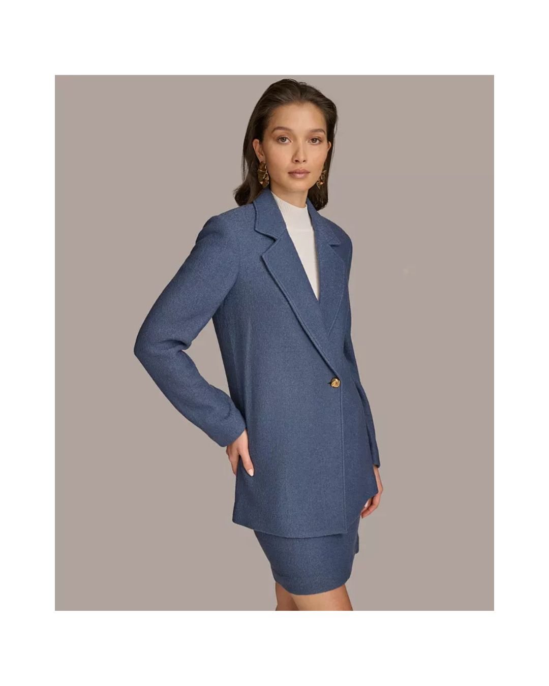 Classic One-Button Structured Blazer - Image 2