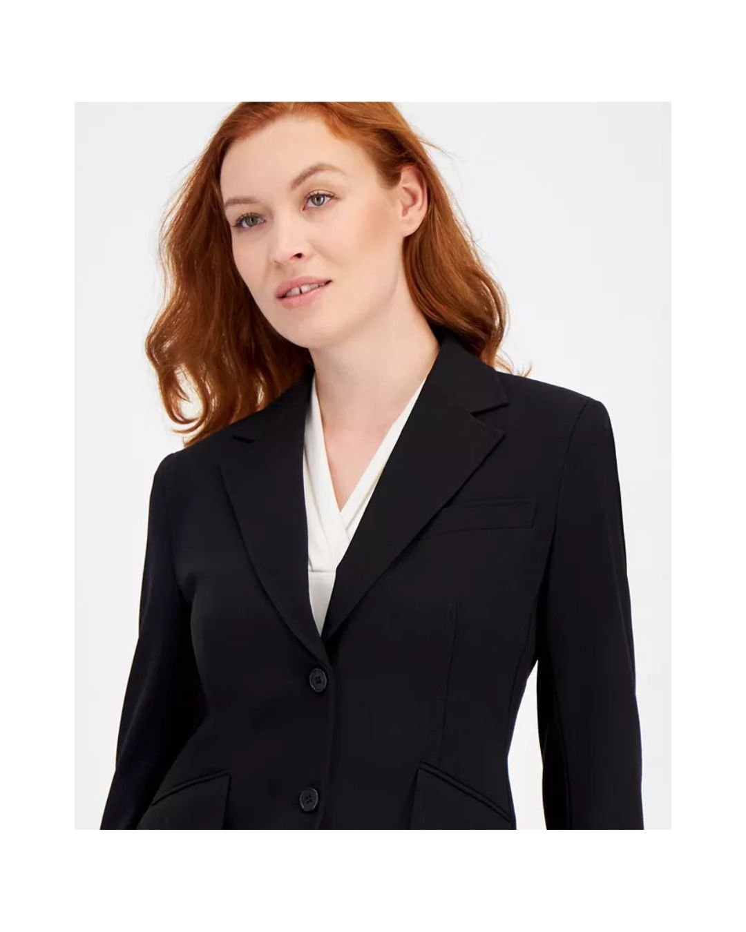 Women’s Black Classic Two-Button Tailored Blazer - Image 3