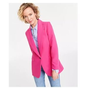 Women’s Bright Pink Tailored Blazer – Single Breasted