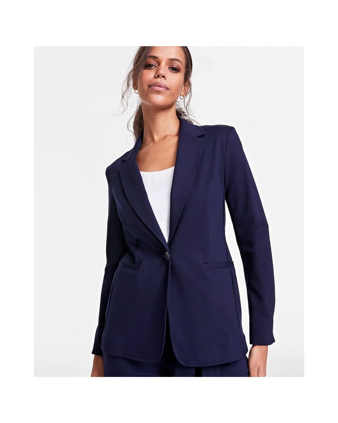 Women’s Classic Navy Single-Breasted Blazer - Image 3