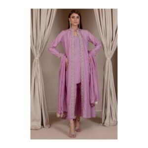 Light Purple Silk Indo-Western Suit