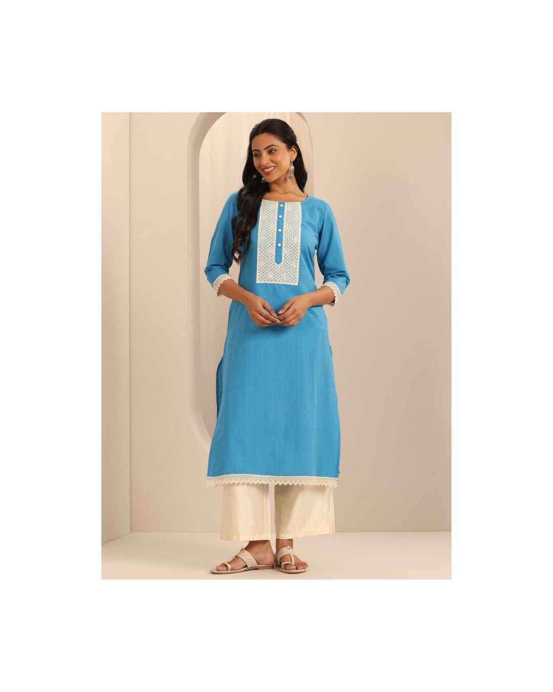 Azure Charm Blue Ethnic Kurta Set