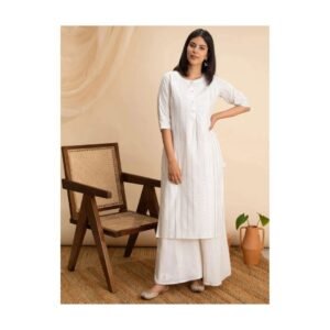 Serene Glow White Embroidered Kurta Set