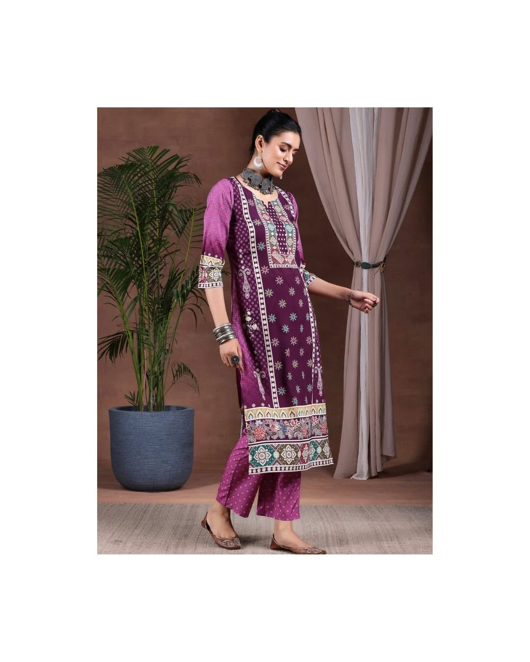 Peacock Melody Black Printed Kurta Set - Image 3