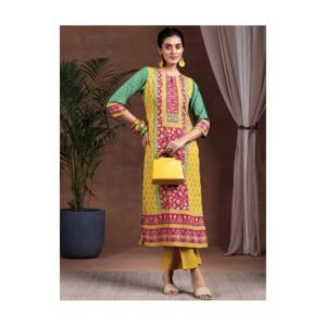 🌻 “Marigold Muse – Garden Shirt Kurta Set”